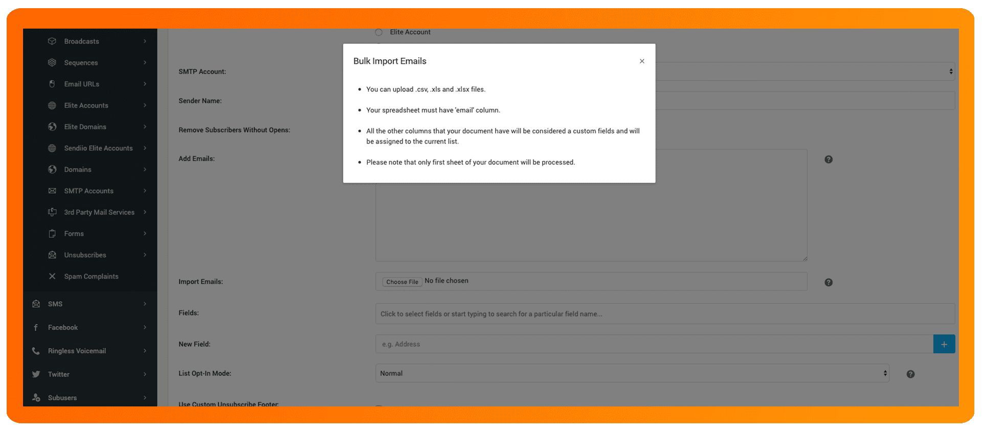 Send Unlimited Email Lists